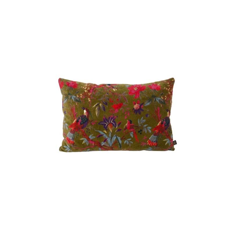 Coussin velours Birdy OLIVE